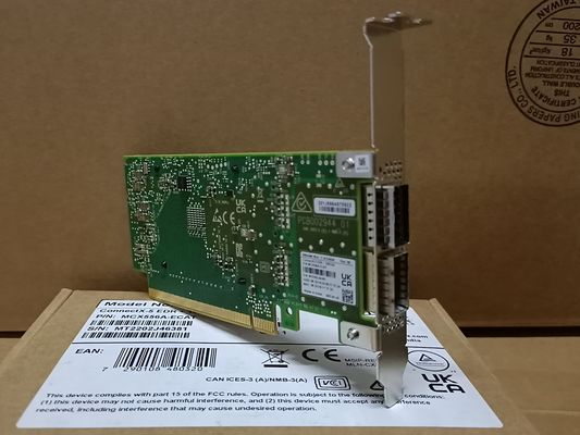 ConnectX-5 ভিপিআই অ্যাডাপ্টার মেলানক্স নেটওয়ার্ক কার্ড EDR IB 100GbE ডুয়াল পোর্ট QSFP28 PCIe3.0 MCX556A-ECAT