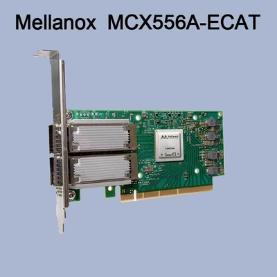 ConnectX-5 ভিপিআই অ্যাডাপ্টার মেলানক্স নেটওয়ার্ক কার্ড EDR IB 100GbE ডুয়াল পোর্ট QSFP28 PCIe3.0 MCX556A-ECAT