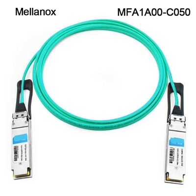 QSFP LSZH Mellanox AOC অ্যাক্টিভ অপটিক্যাল ক্যাবল MFA1A00-C050 100GbE 50m নতুন এবং মূল