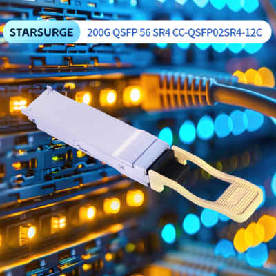 200g Qsfp56 Sr4 অপটিক্যাল ট্রান্সিভার Om4 এ 100 মি / Om3 ফাইবার হাই-পারফরম্যান্স কম্পিউটিং ইন্টারকানেক্ট ডেটা সেন্টারগুলির জন্য 70 মি