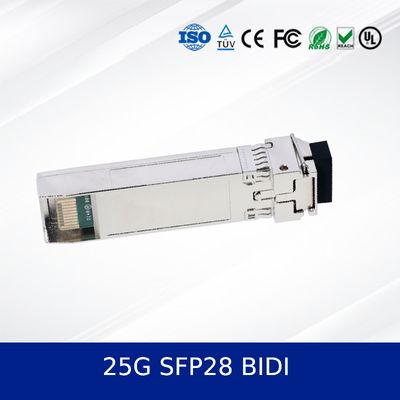 25G SFP28 BIDI 10KM ডুয়াল সিডিআর অপটিক্যাল ট্রান্সিভার মডিউল ইন্ডাস্ট্রিয়াল টেম্প, ডিডিএম সাপোর্ট