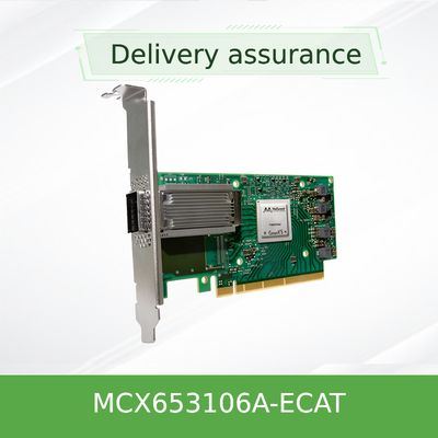 মূল MCX653106A-ECAT সংযোগ X-6 100Gb/S ডুয়াল পোর্ট QSFP56 ইথারনেট অ্যাডাপ্টার