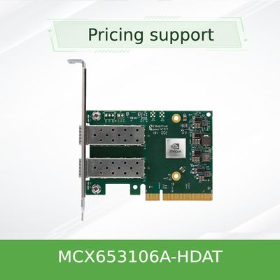 ডুয়াল পোর্ট ইথারনেট HDR 200GbE Mellanox নেটওয়ার্ক কার্ড VPI অ্যাডাপ্টার MCX653106A-HDAT ConnectX 6 QSFP56