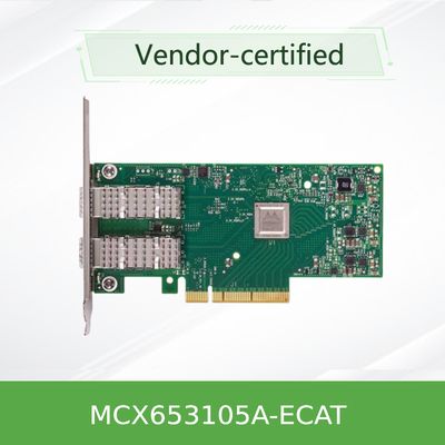 MCX653105A-ECAT ConnectX-6 VPI অ্যাডাপ্টার কার্ড 100Gb/S HDR100 EDR IB 100GbE সিঙ্গল পোর্ট QSFP56