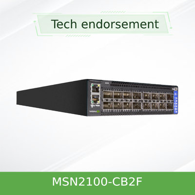MSN2100-CB2F Mellanox ইথারনেট অর্ধ প্রস্থ 10/25GbE এবং 100GbE স্যুইচ করে