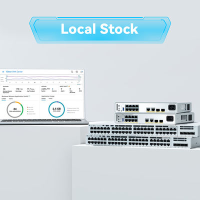 আসল নতুন C9200-48t-a 9200 সিরিজ এন্টারপ্রাইজ সুইচ 48 পোর্টস-এর সাথে 10/100/1000Mbps