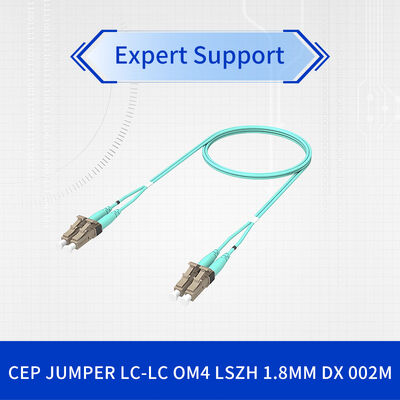 CommScope OM4 LC-LC দ্বৈত ফাইবার অপটিক প্যাচ কর্ড, 50/125μm মাল্টিমোড, অ্যাকোয়া, LSZH জ্যাকেট, 1.8 মিমি