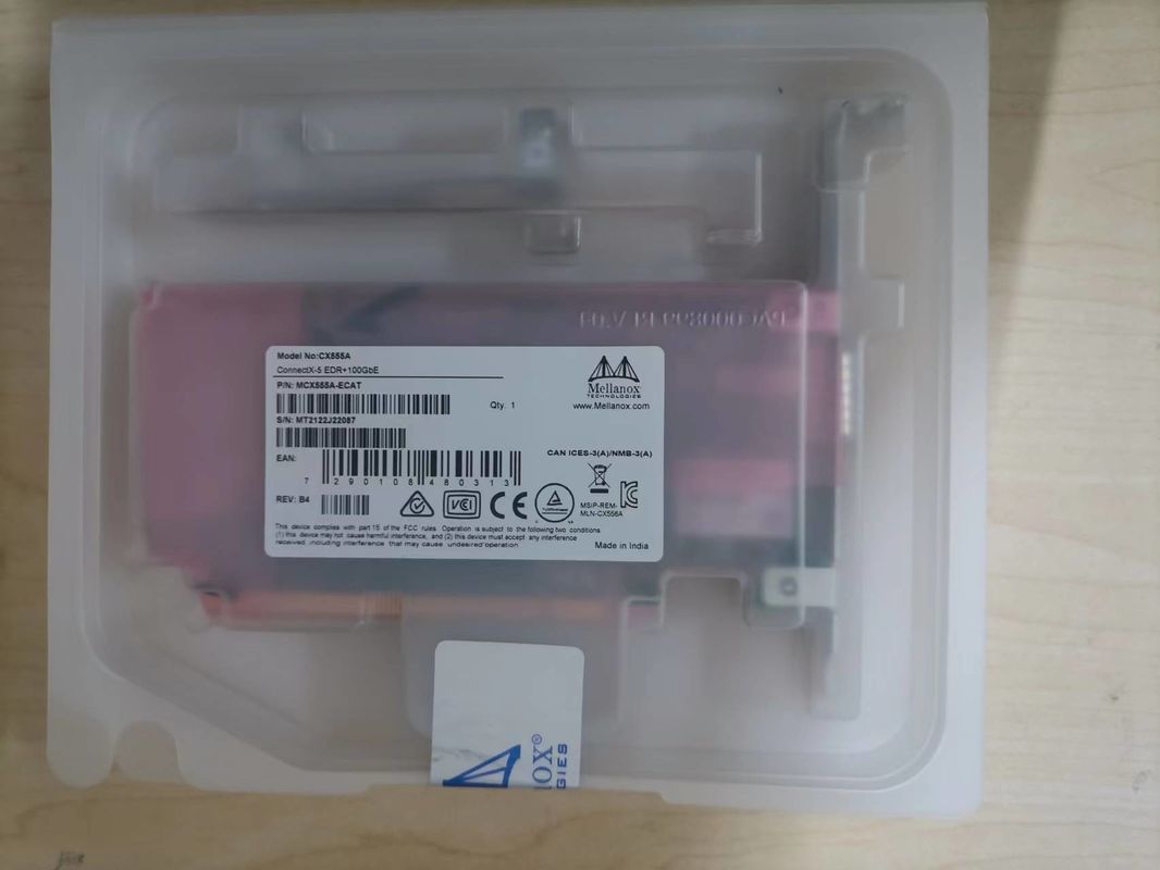 Mellanox নেটওয়ার্ক কার্ড VPI Mellanox 100gbe Nic অ্যাডাপ্টার কার্ড MCX555A-ECAT ConnectX-5 EDR 100GbE