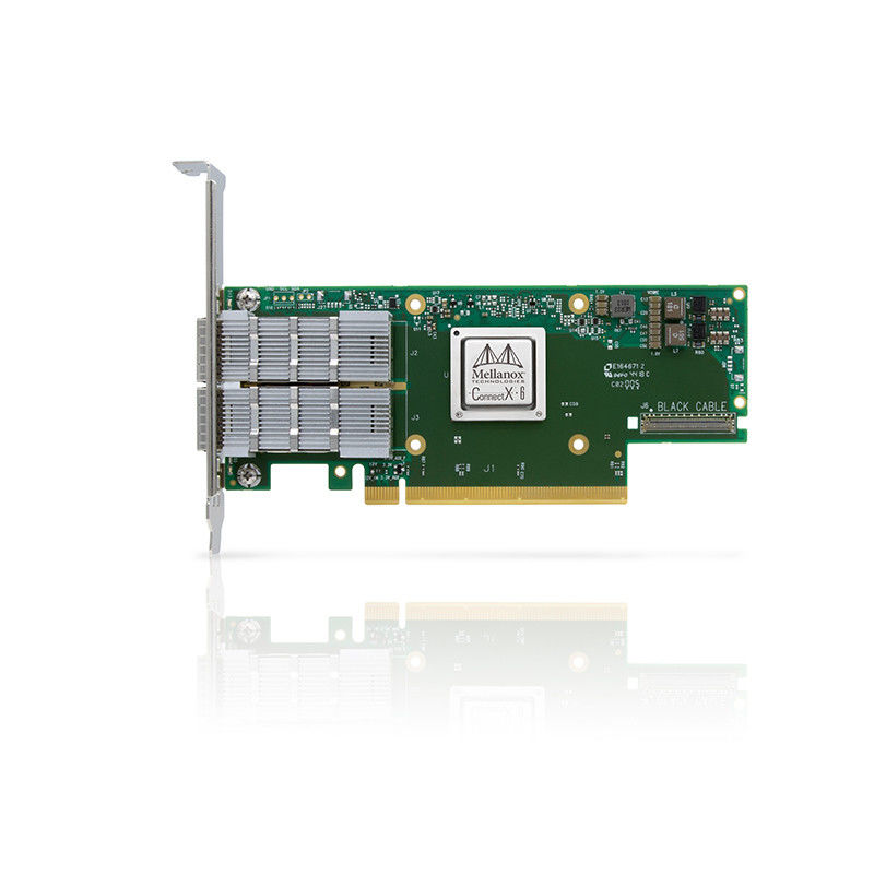 ডুয়াল পোর্ট ইথারনেট HDR 200GbE Mellanox নেটওয়ার্ক কার্ড VPI অ্যাডাপ্টার MCX653106A-HDAT ConnectX 6 QSFP56