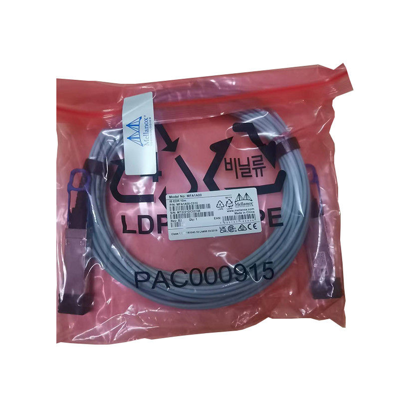 VCSEL ভিত্তিক QSFP Mellanox AOC কেবল MFA1A00-E015 IB EDR 100Gb/S পর্যন্ত