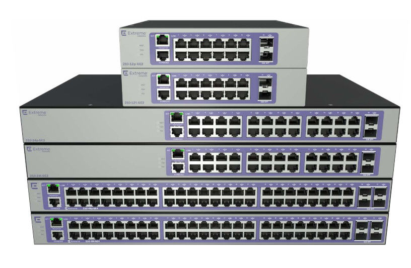 210 সিরিজ এক্সট্রিম নেটওয়ার্ক AVB সুইচ 24T GE2 38.7Mpps 24 বা 48 গিগাবিট পোর্ট লেয়ার 3