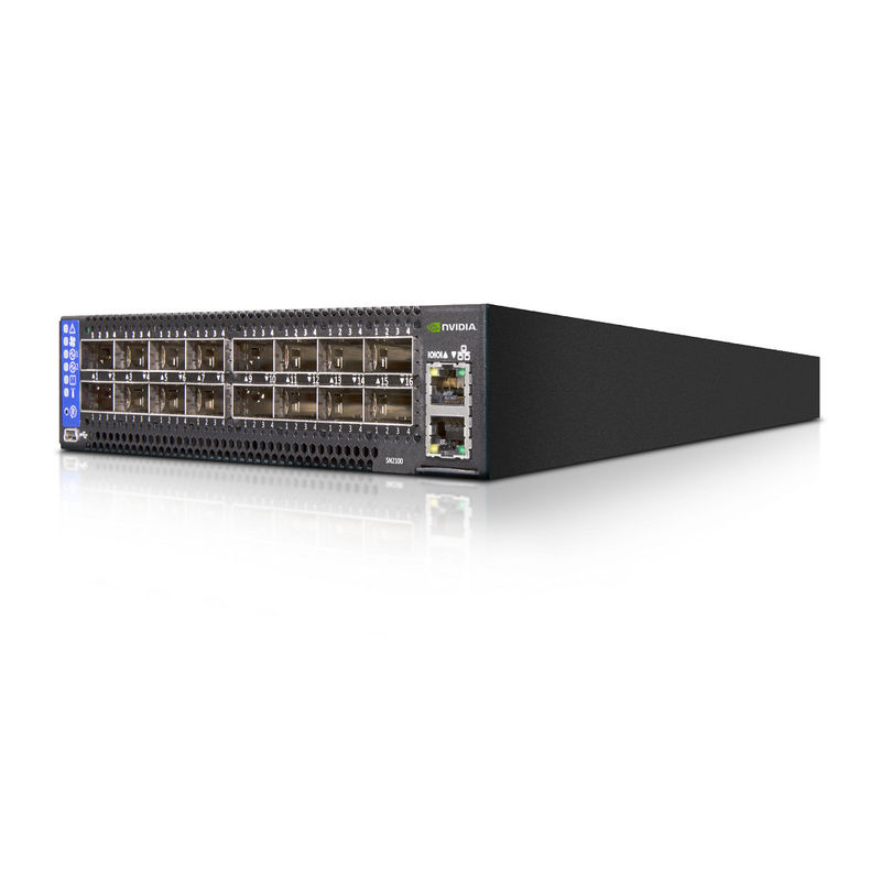 2 কোর শর্ট ডেপথ Mellanox SN2000 স্যুইচ MSN2100-CB2F 100GbE 1U 16 QSFP28 পোর্ট 2 AC PSUs X86