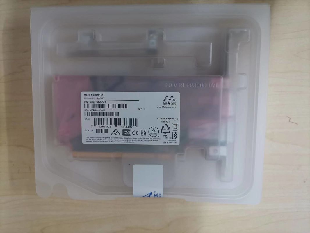 100GbE NIC Mellanox নেটওয়ার্ক কার্ড MCX516A-CCAT ডুয়াল-পোর্ট QSFP28 PCIe3.0x16