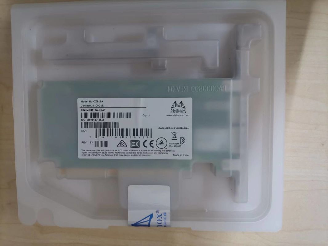 ডুয়াল পোর্ট QSFP28 Mellanox 100gbe নেটওয়ার্ক কার্ড ডেটাশিট অ্যাডাপ্টার MCX516A-CDAT PCIe 4.0 X16 লম্বা বন্ধনী