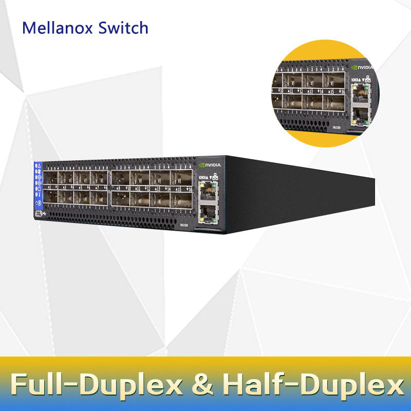 2 কোর শর্ট ডেপথ Mellanox SN2000 স্যুইচ MSN2100-CB2F 100GbE 1U 16 QSFP28 পোর্ট 2 AC PSUs X86
