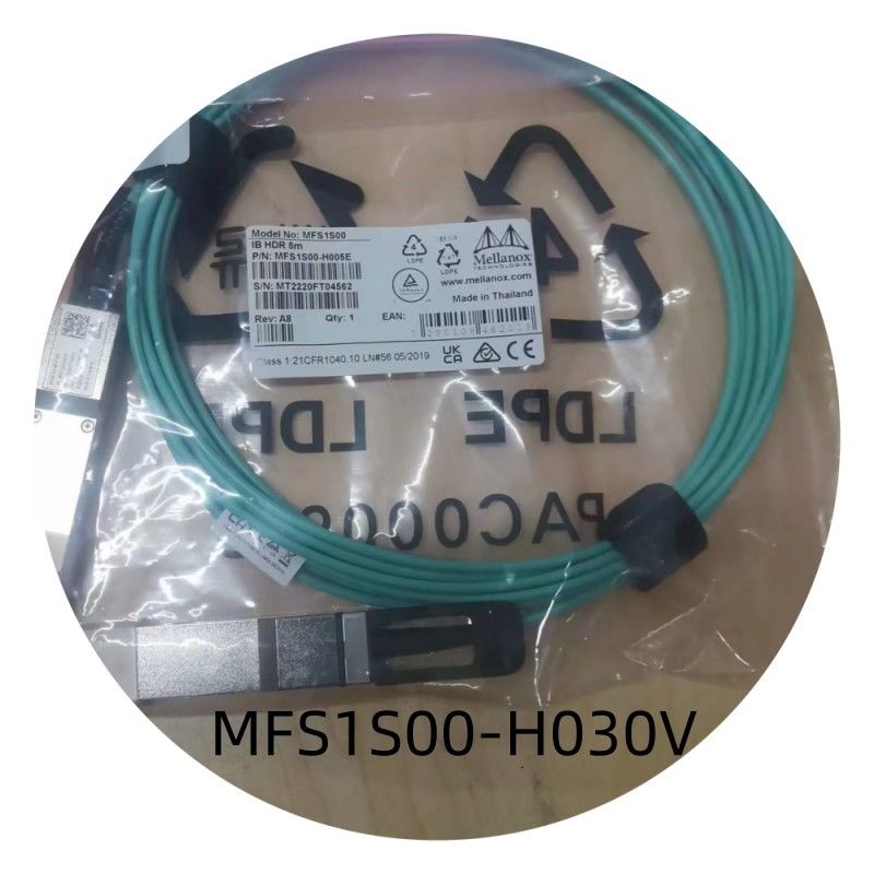 MFS1S00-H030V IB 200G mellanox Aoc কেবল নেটওয়ার্ক কেবল 30M QSFP56 উচ্চ গতির কম লেটেন্সি