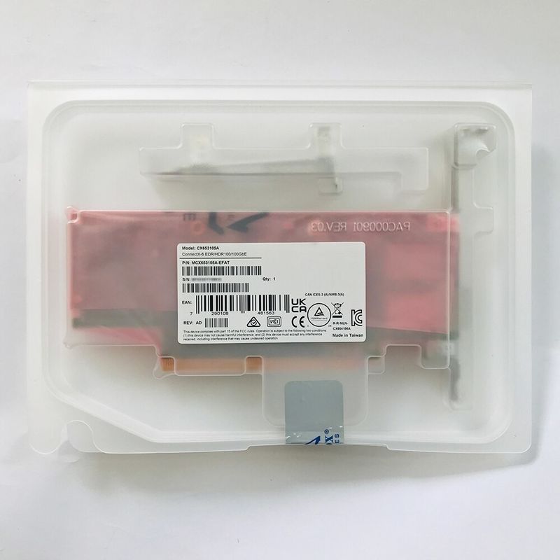 সার্ভারের জন্য 100g MCX653105A-EFAT Mellanox নেটওয়ার্ক কার্ড ConnectX-6 VPI অ্যাডাপ্টার