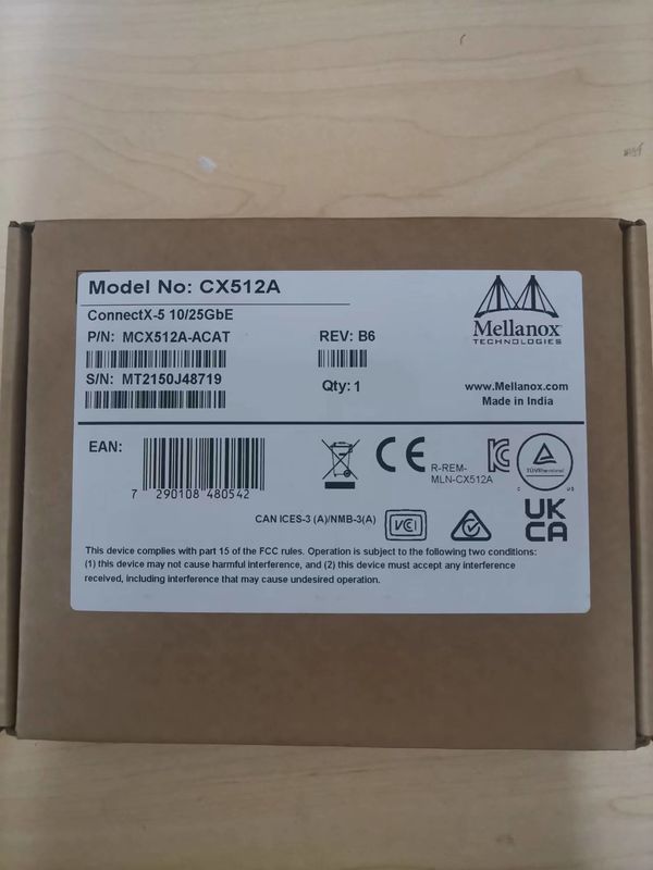 MCX512A-ACAT Mellanox ConnectX-5 EN নেটওয়ার্ক ইন্টারফেস কার্ড 10/25GbE ডুয়াল পোর্ট SFP28