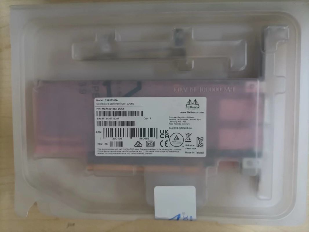 মূল MCX653106A-ECAT সংযোগ X-6 100Gb/S ডুয়াল পোর্ট QSFP56 ইথারনেট অ্যাডাপ্টার