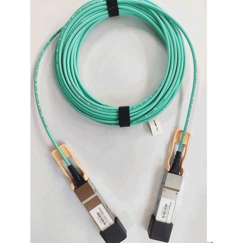 200G QSFP56 অ্যাক্টিভ অপটিক্যাল ক্যাবল 26.56GBaud স্পিড ডেটা ট্রান্সমিশন OM3/OM4 সংযোগকারী টাইপ QSFP56 সংযোগকারী সঙ্গে সামঞ্জস্যপূর্ণ