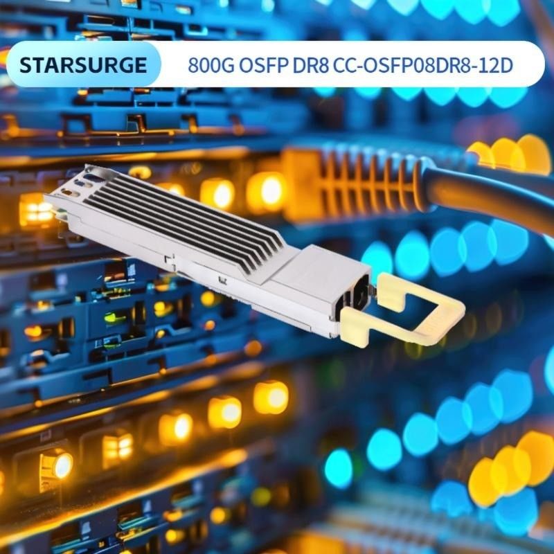 কম্পিউটিং ইন্টারকানেক্ট 800Gbps ওএসএফপি অপটিক্যাল ট্রান্সিভার হটপ্লগযোগ্য ডুয়াল এমটিপি 8 এপিসি সংযোগকারী এবং উচ্চ ডেটা রেট সহ