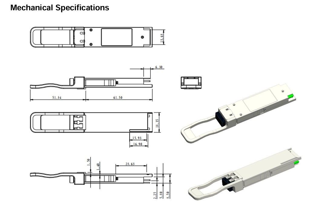 100G QSFP28 ZR4 LC ডুপ্লেক্স অপটিক্যাল ট্রান্সিভার 80km SFP28 LR4 103Gbps EML ল্যান-ডাব্লুডিএম ট্রান্সিভার ডিজিটাল ডায়গনিস্টিক সহ