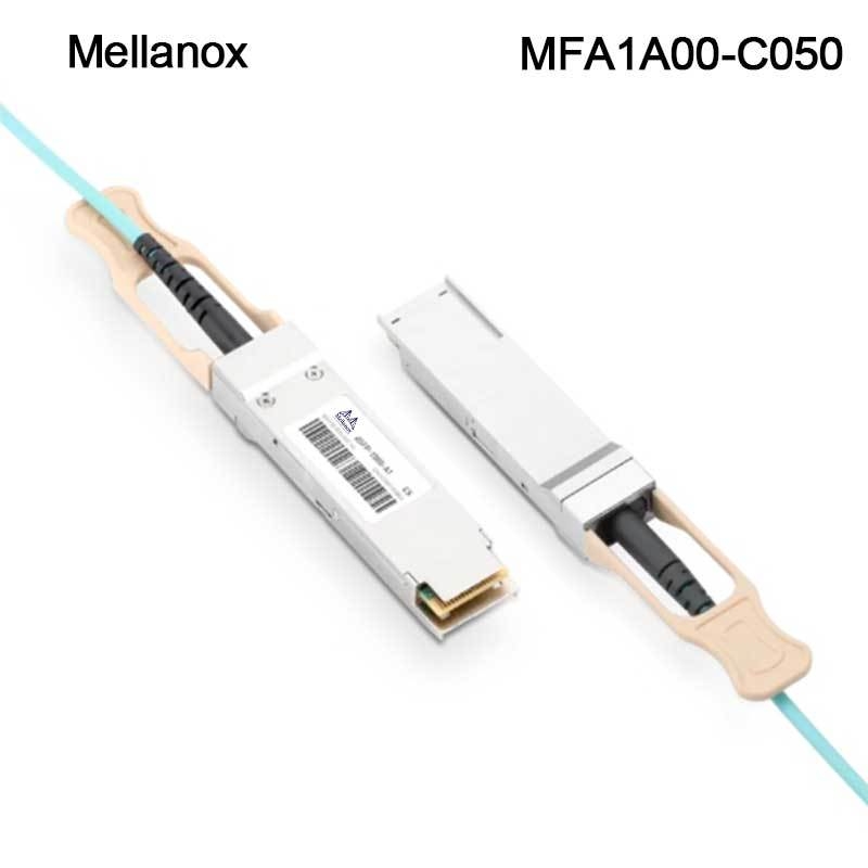 QSFP LSZH Mellanox AOC অ্যাক্টিভ অপটিক্যাল ক্যাবল MFA1A00-C050 100GbE 50m নতুন এবং মূল