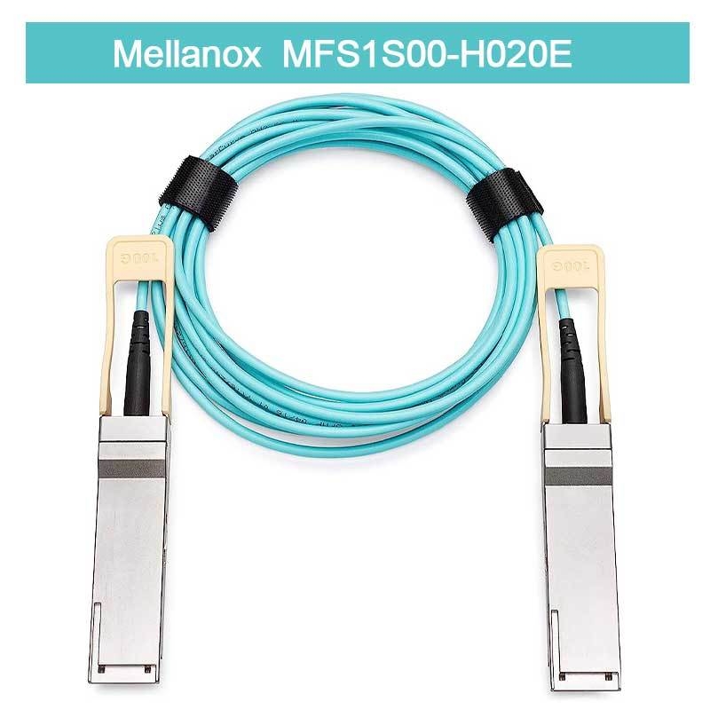 নিম্ন বিলম্ব Mellanox AOC ক্যাবল MFS1S00-H020E স্প্লিটার ক্যাবল ইথারনেট 200GbE থেকে 2x100GbE 20m