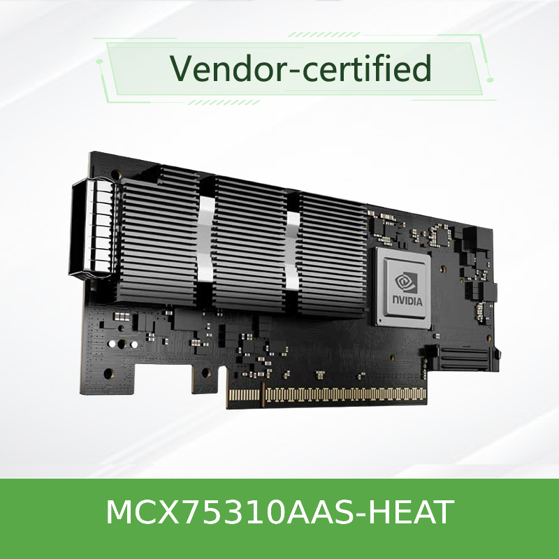 NVIDIA ConnectX-7 অ্যাডাপ্টার MCX75310AAS-HEAT ((900-9X766-003N-ST0) একক পোর্ট OSFP ইনফিনিব্যান্ডঃ NDR200 200GB/s (ডিফল্ট গতি) ইথারনেটঃ 200GbE PCIe X16 Gen 4.0/5.0