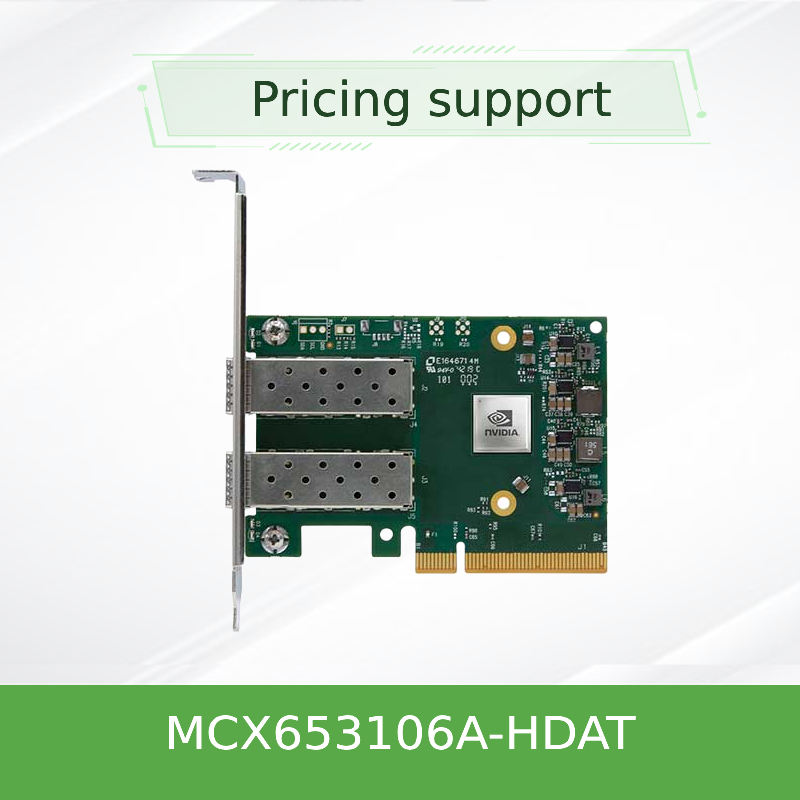 ডুয়াল পোর্ট ইথারনেট HDR 200GbE Mellanox নেটওয়ার্ক কার্ড VPI অ্যাডাপ্টার MCX653106A-HDAT ConnectX 6 QSFP56
