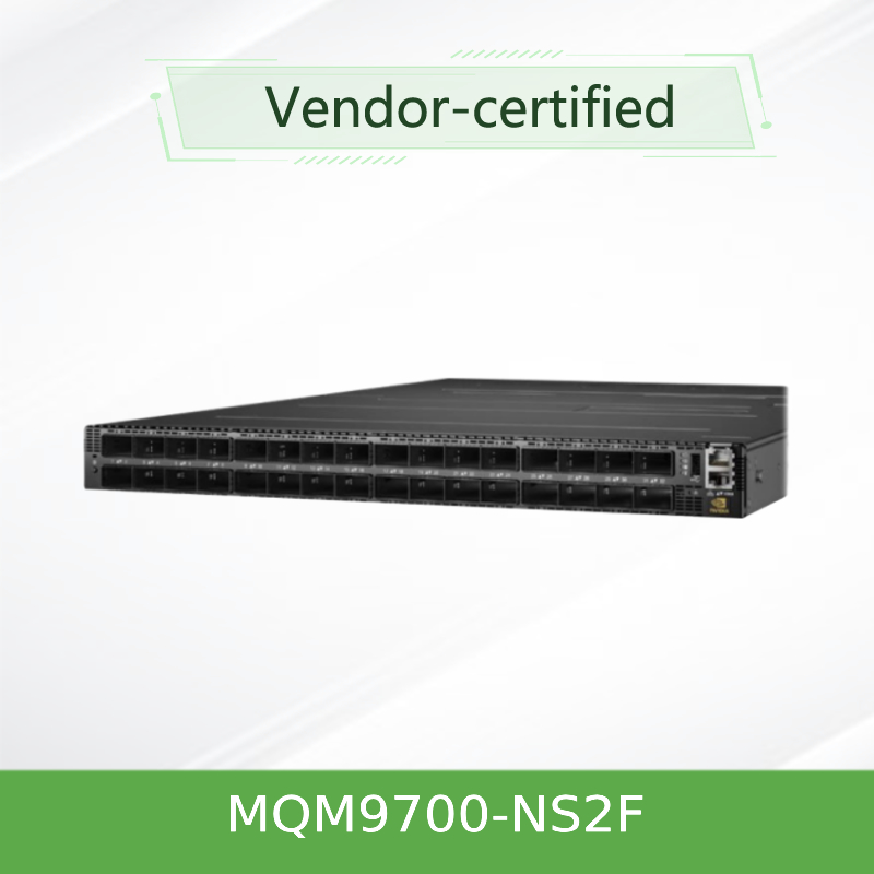 ইনফিনিব্যান্ড MQM9700-NS2F ((920-9B210-00FN-0M0) Mellanox নেটওয়ার্ক সুইচ 400G 16.8 Tbps সার্ভারের জন্য