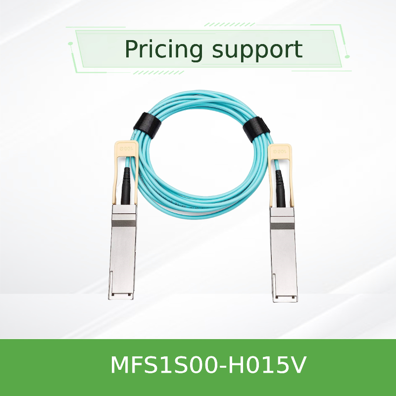 VCSEL ভিত্তিক IBTA Mellanox AOC কেবল MFS1S00-H015V QSFP56 15m
