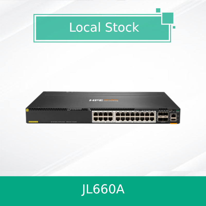 Hpe Aruba নেটওয়ার্কিং Cx 6300m 24 Hpe স্মার্ট রেট Poe এবং 4 SFP56 সুইচ (JL660A)